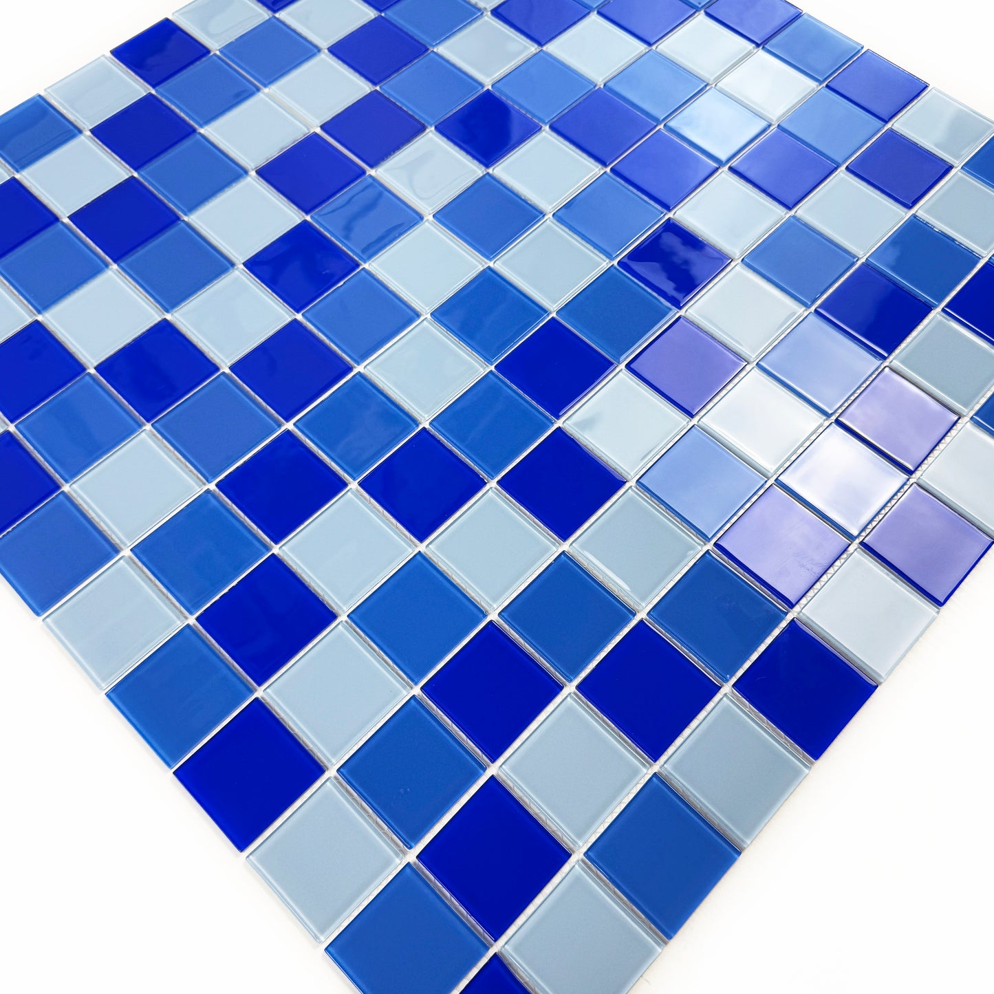 Azure Enchantment Series Sky Blue & Klein Blue & French Blue Mixed Crystal Glass Mosaic