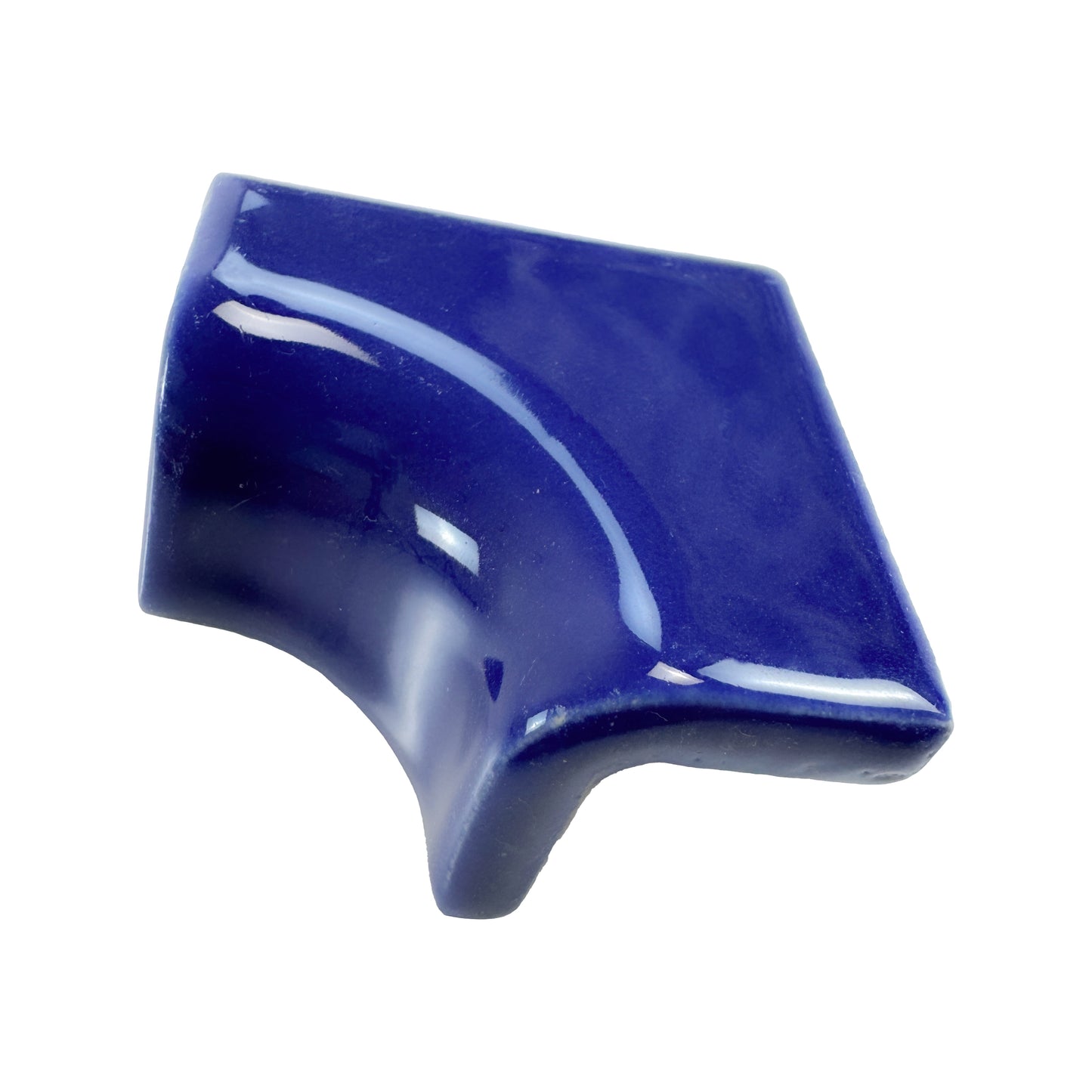 Luminous Corners Series Dark Blue Plain Big Three-Way Internal Corner Glazed Porcelain