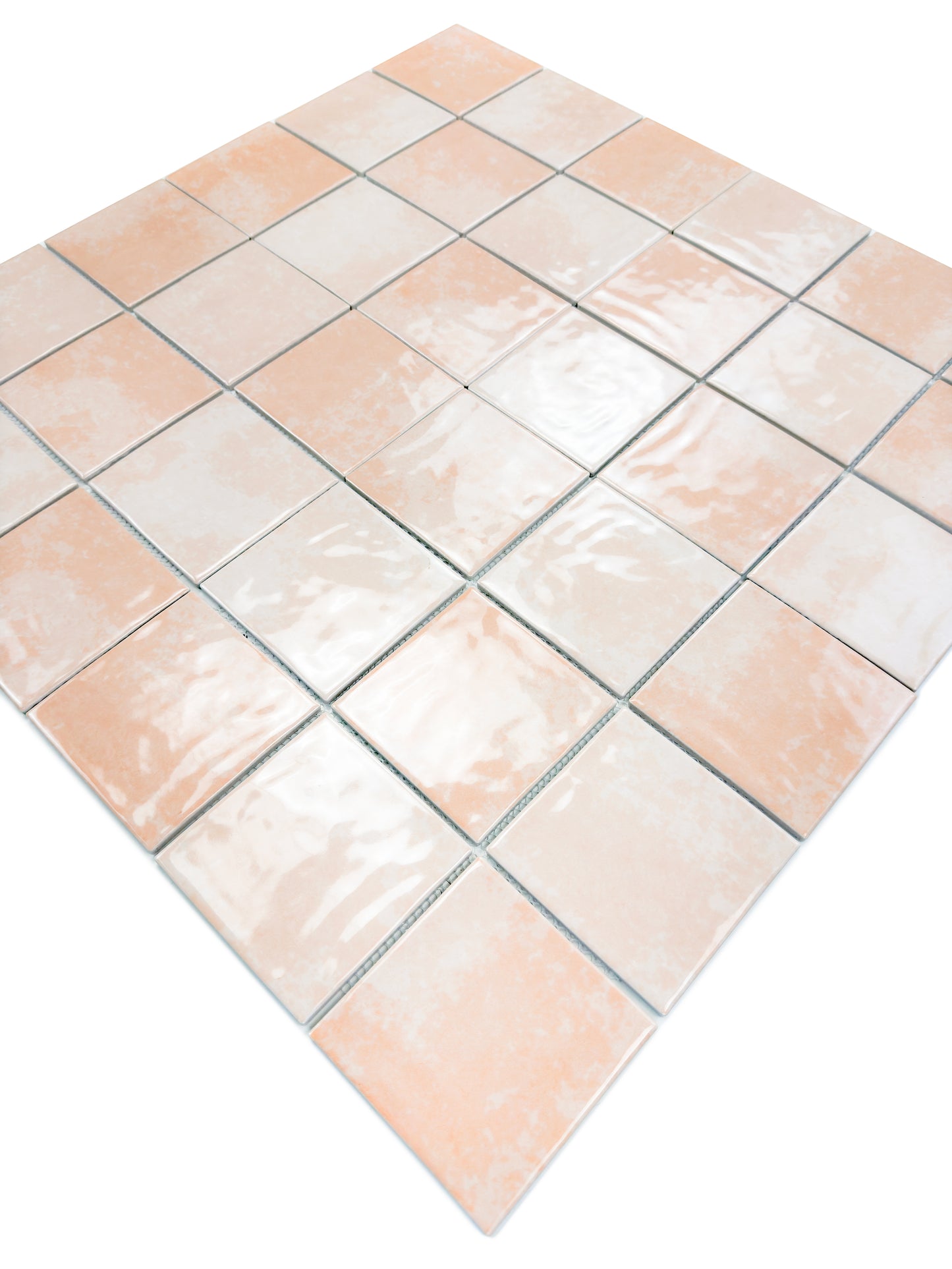 Burano Series Light Beige & Peach Pink Mixed Natural Gradient Porcelain Mosaic