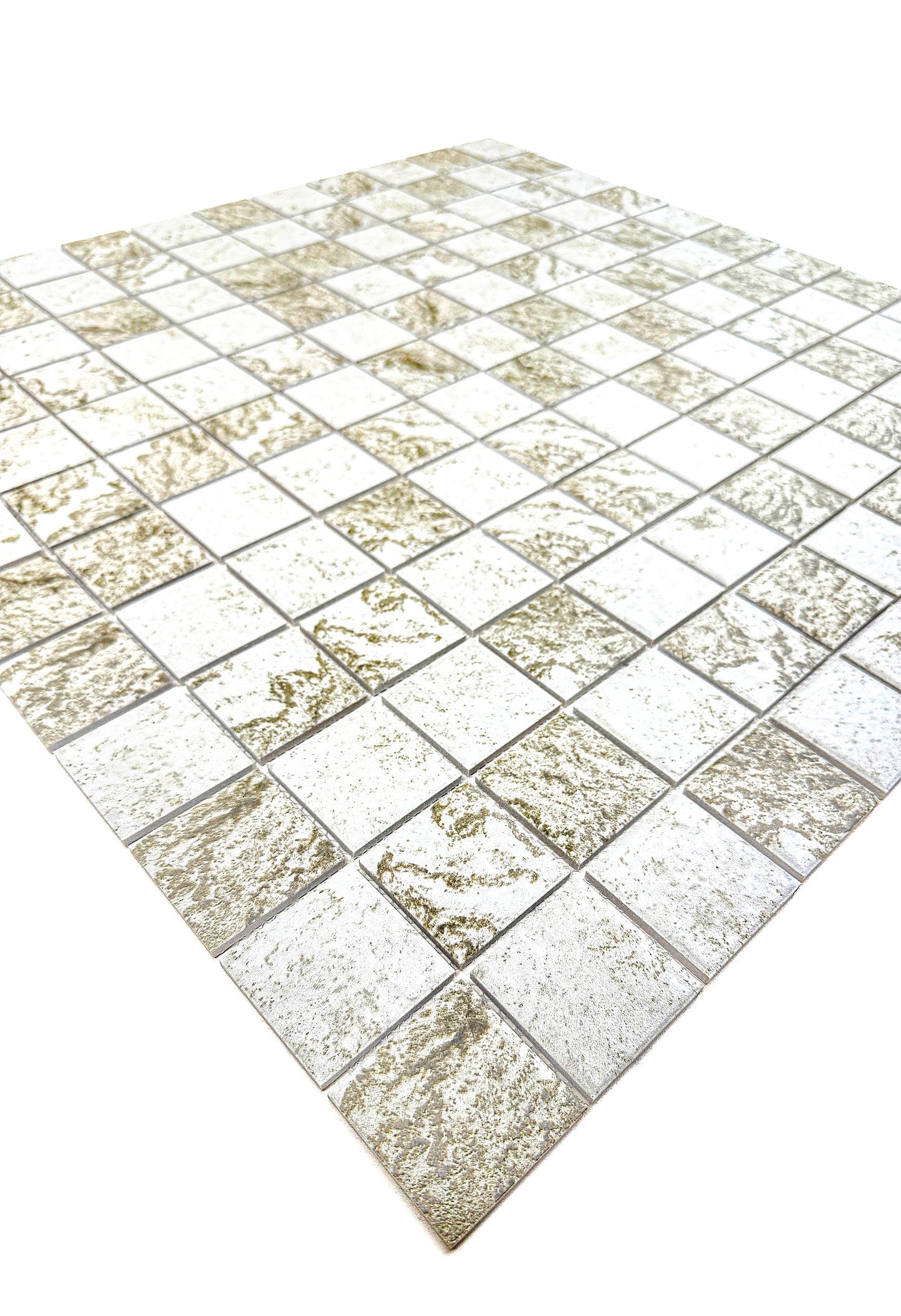 Majestic Naturale Light Off White & Brown & Gray Mixed Stone Pattern Porcelain Mosaic