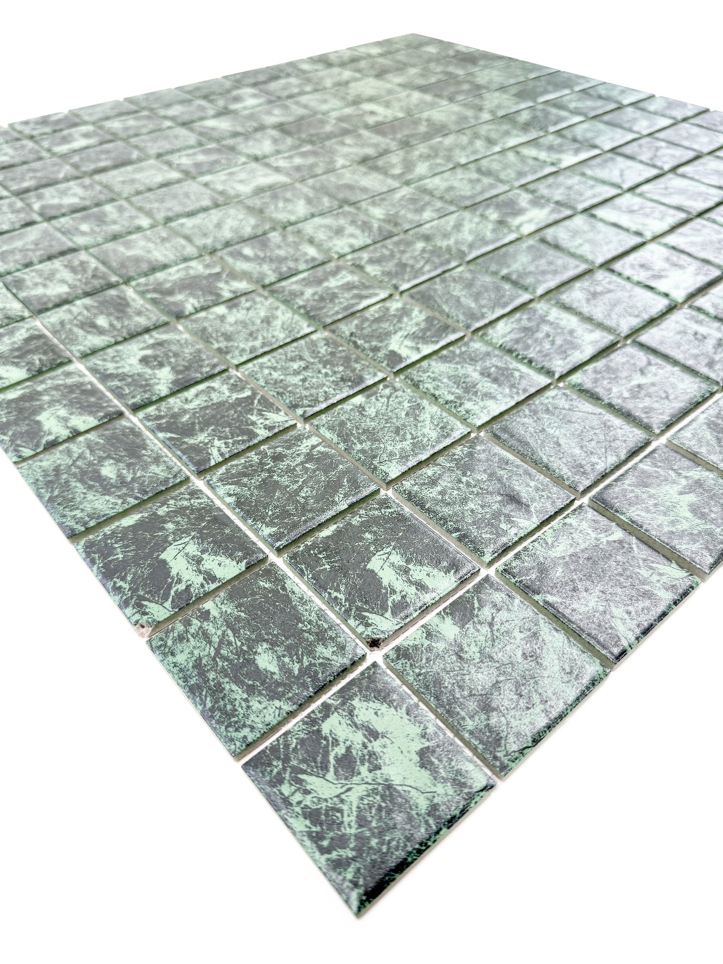 Majestic Naturale Green Big Flower Marble Pattern Porcelain Mosaic