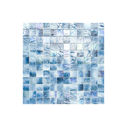 Marble Mirage Series Shadow Grey & Stone Blue Marble Texture Glossy Recycled Glass Mosaic
