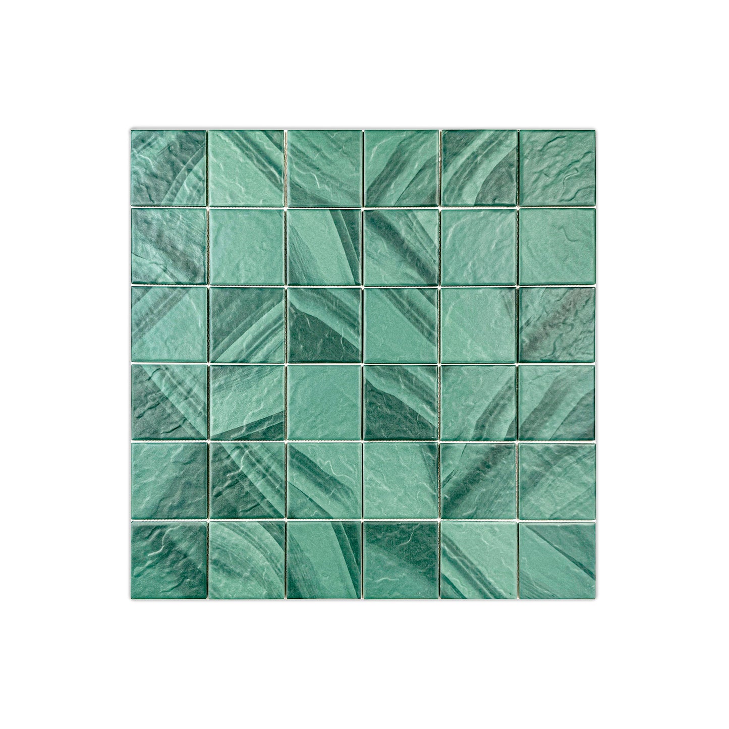 Majestic Naturale Mozambico Forest Green Stone Pattern Porcelain Mosaic