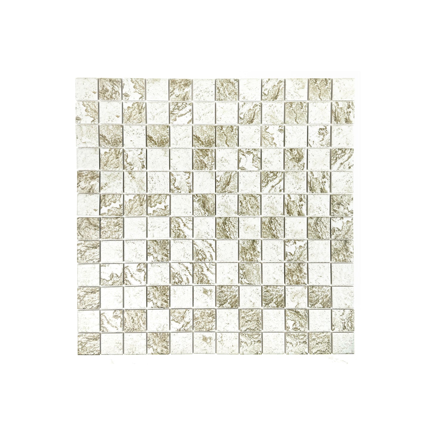 Majestic Naturale Light Off White & Brown & Gray Mixed Stone Pattern Porcelain Mosaic