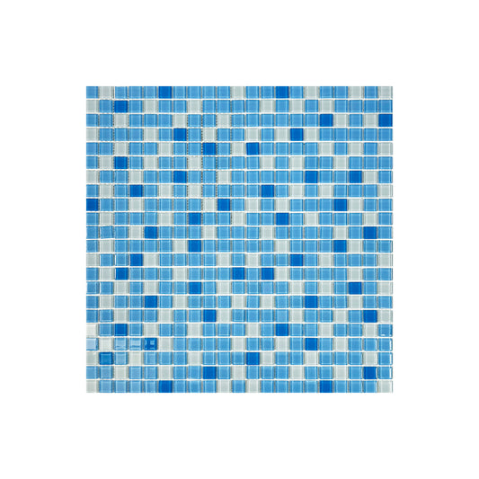Azure Enchantment Series White & Sky Blue & French Blue Mixed Crystal Glass Mosaic