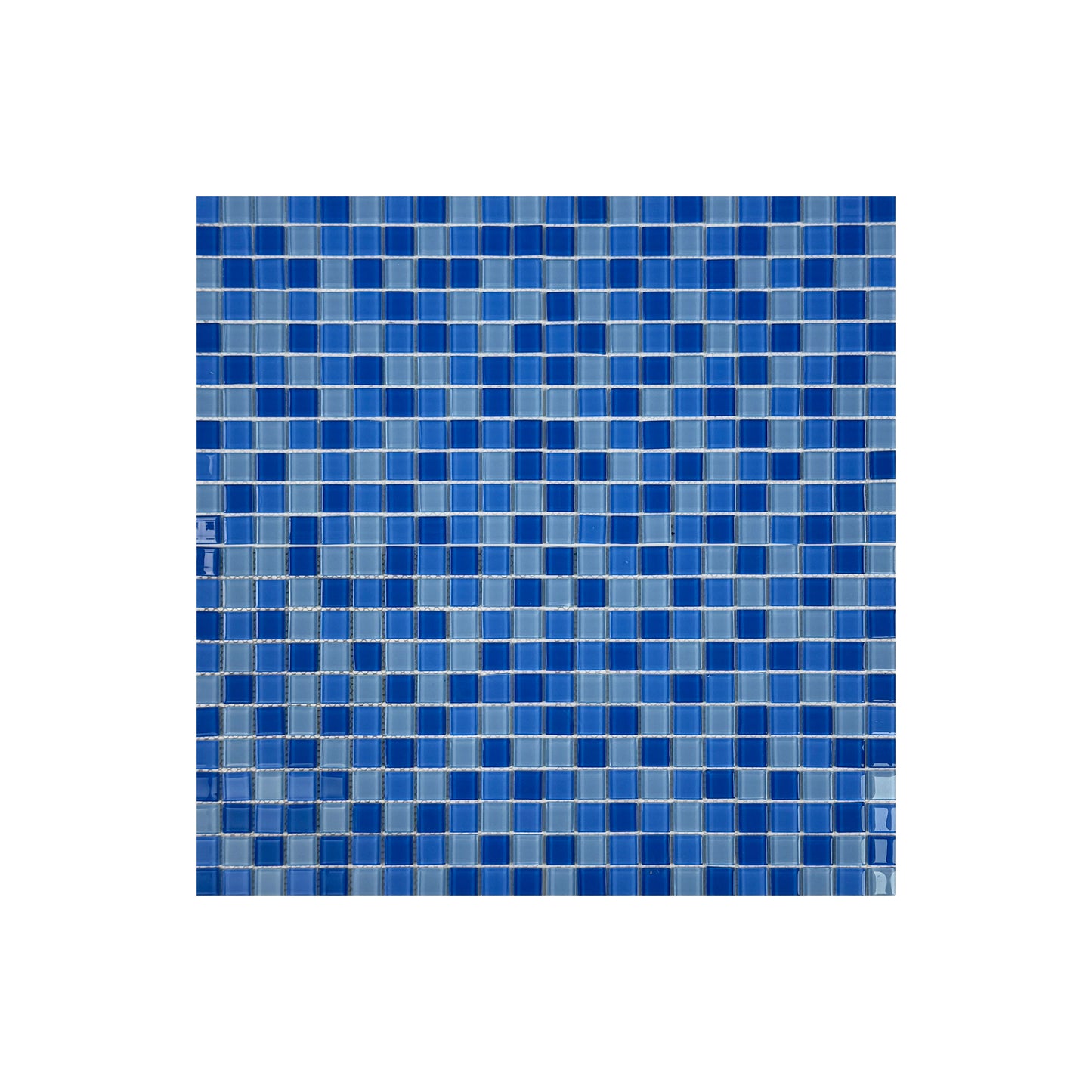 Azure Enchantment Series Sky Blue & French Blue & Cobalt Blue Mixed Crystal Glass Mosaic