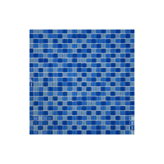 Azure Enchantment Series Sky Blue & French Blue & Cobalt Blue Mixed Crystal Glass Mosaic