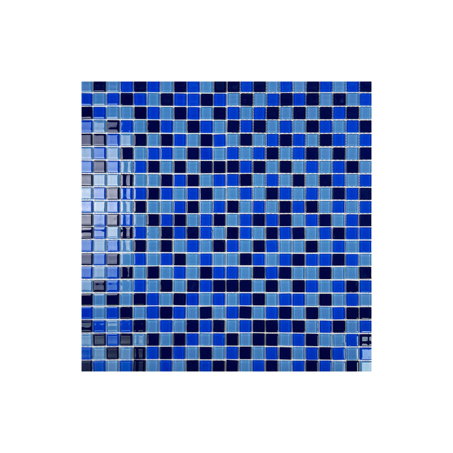 Azure Enchantment Series Sky Blue & French Blue & Sapphire Blue Mixed Crystal Glass Mosaic
