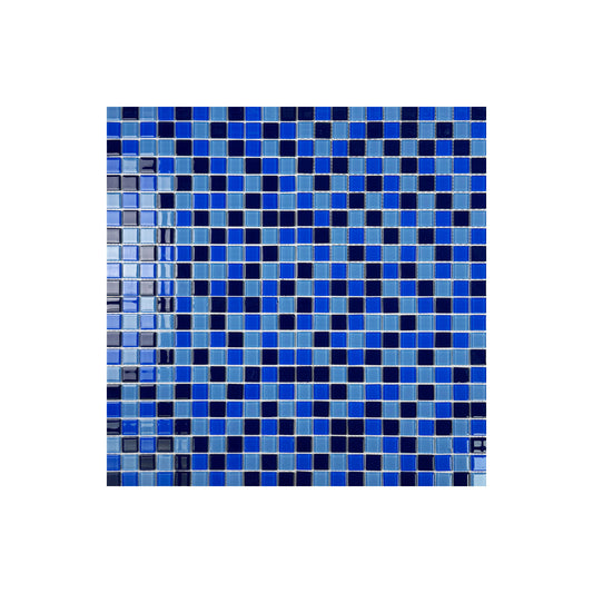 Azure Enchantment Series Sky Blue & French Blue & Sapphire Blue Mixed Crystal Glass Mosaic
