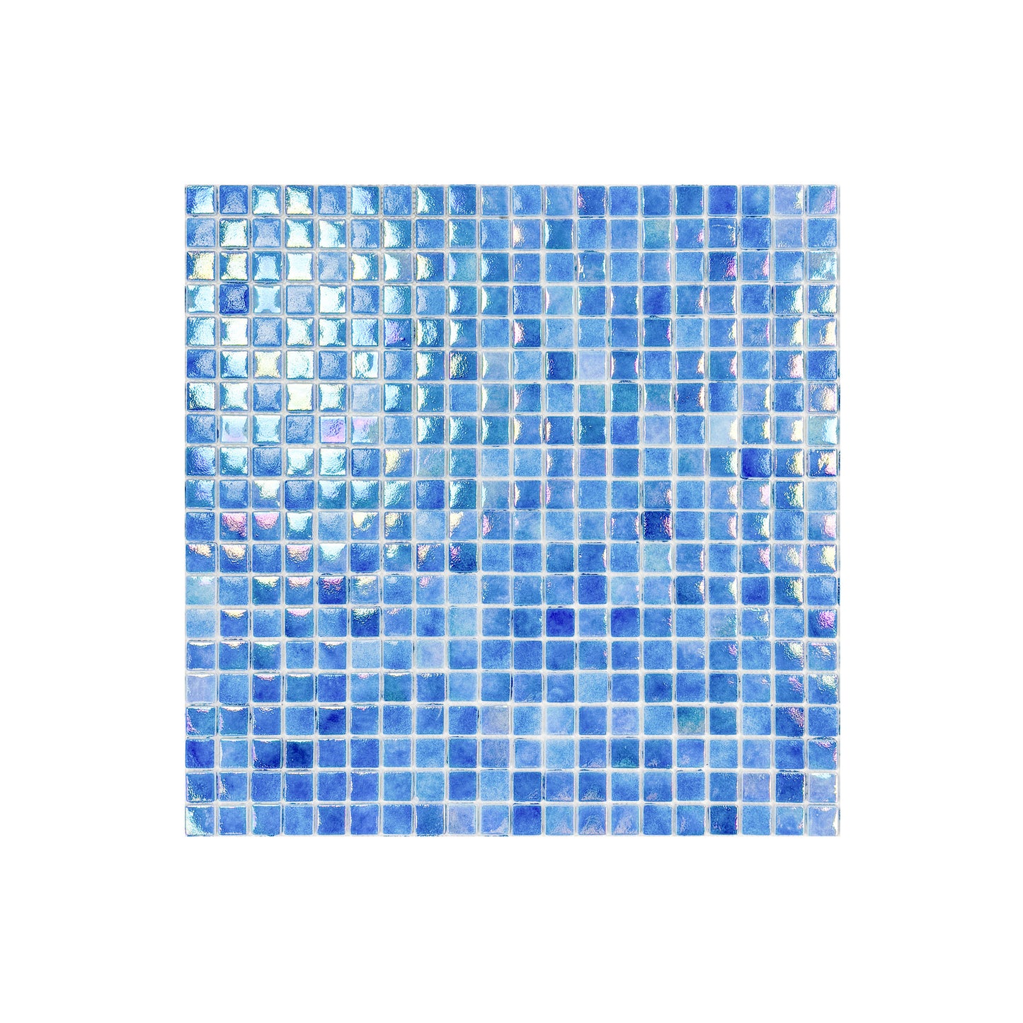 Regal Europe Series Azure Blue & Neon Blue & Navy Blue Mixed Glossy Recycled Glass Mosaic