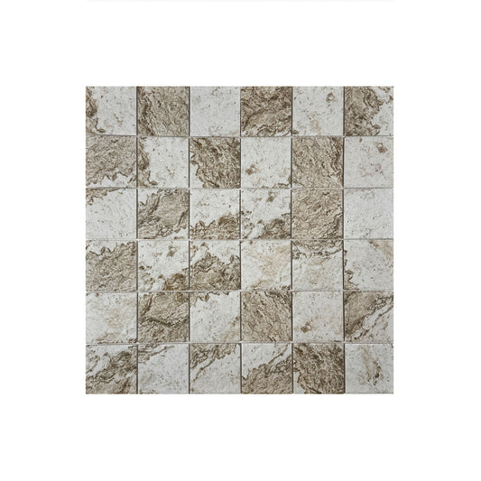 Majestic Naturale Light Off White & Brown & Gray Mixed Stone Pattern Porcelain Mosaic