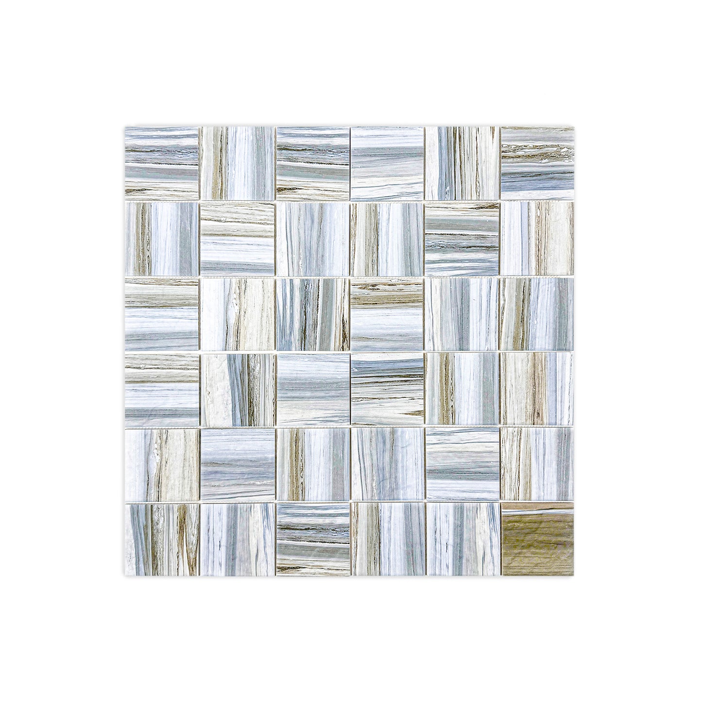 Majestic Naturale Light Blue & Milky White & Light Grey Mixed Stone Pattern Porcelain Mosaic