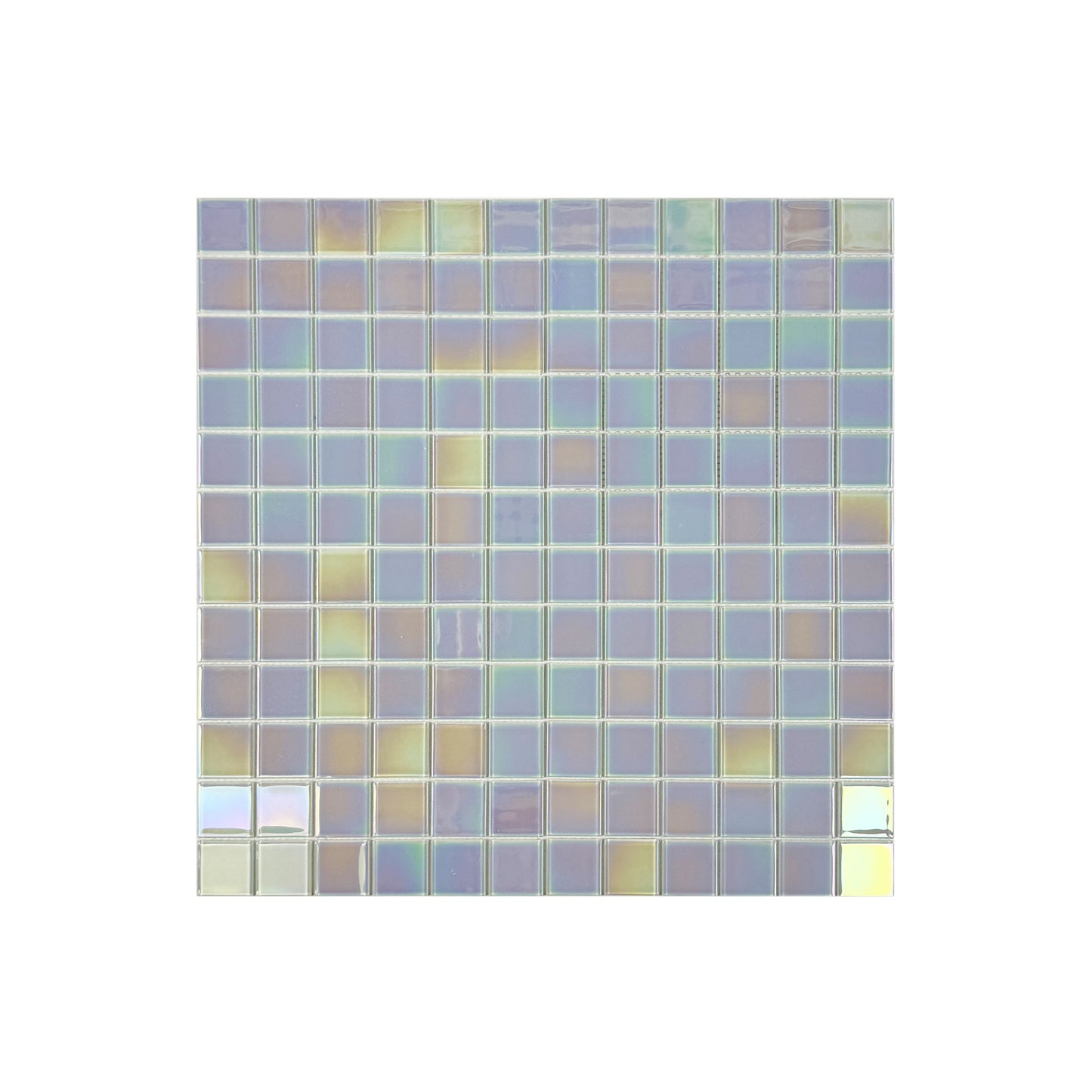 Crystal Cascade Series Smoke Blue & White Iridescent Mixed Crystal Glass Mosaic