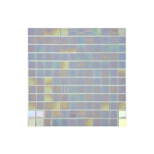 Crystal Cascade Series Smoke Blue & White Iridescent Mixed Crystal Glass Mosaic