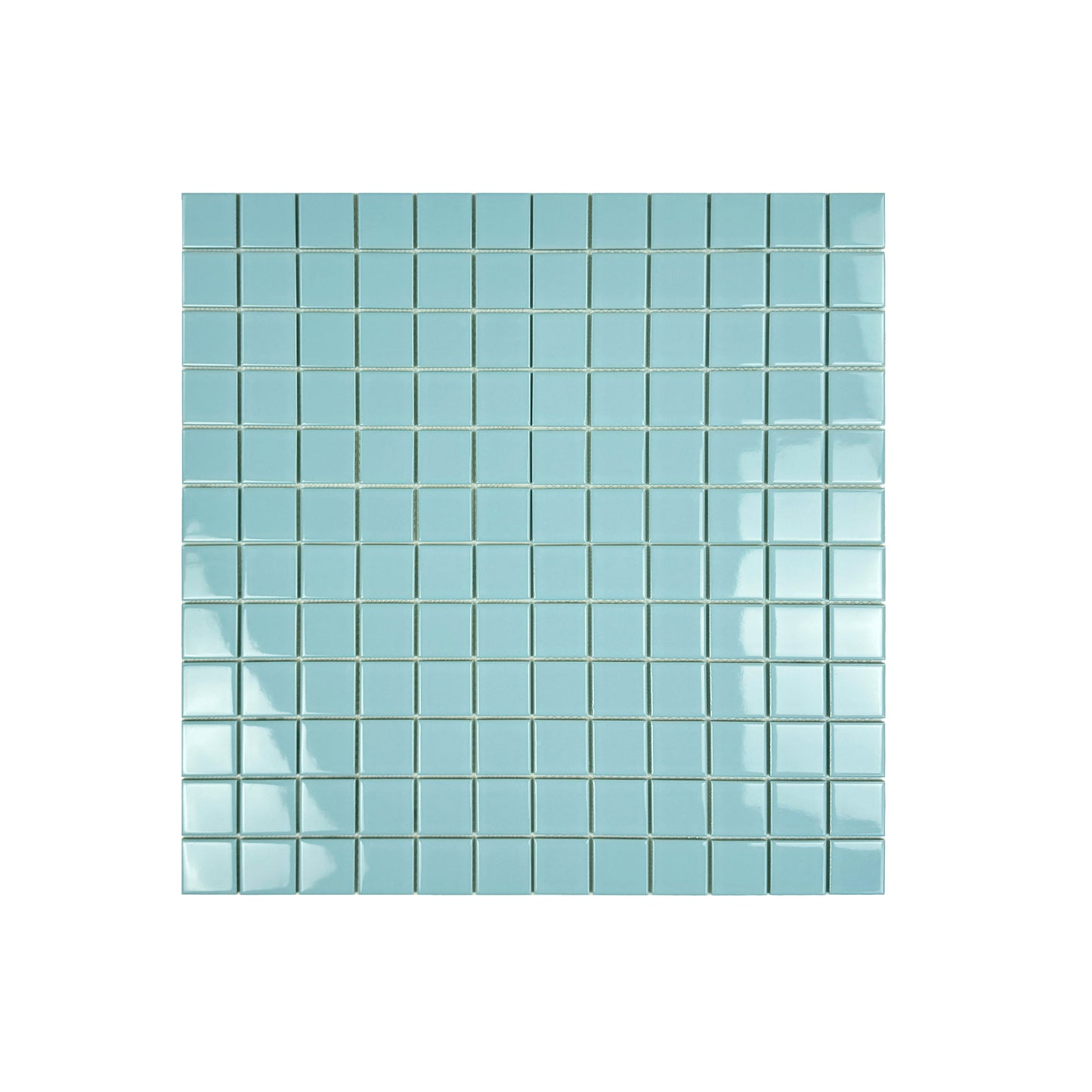 Baby Blue mosaic tile on a white background