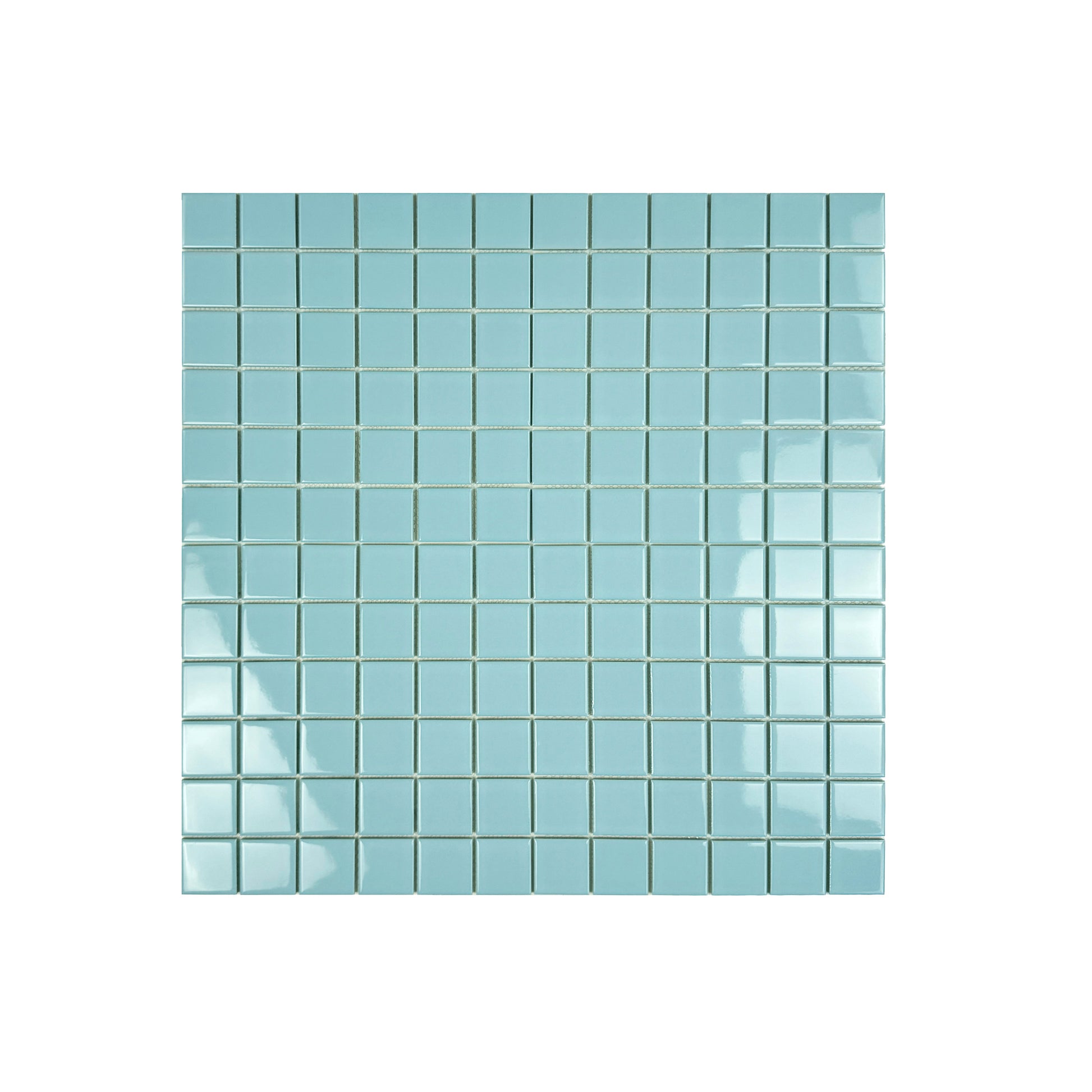 Baby Blue mosaic tile on a white background