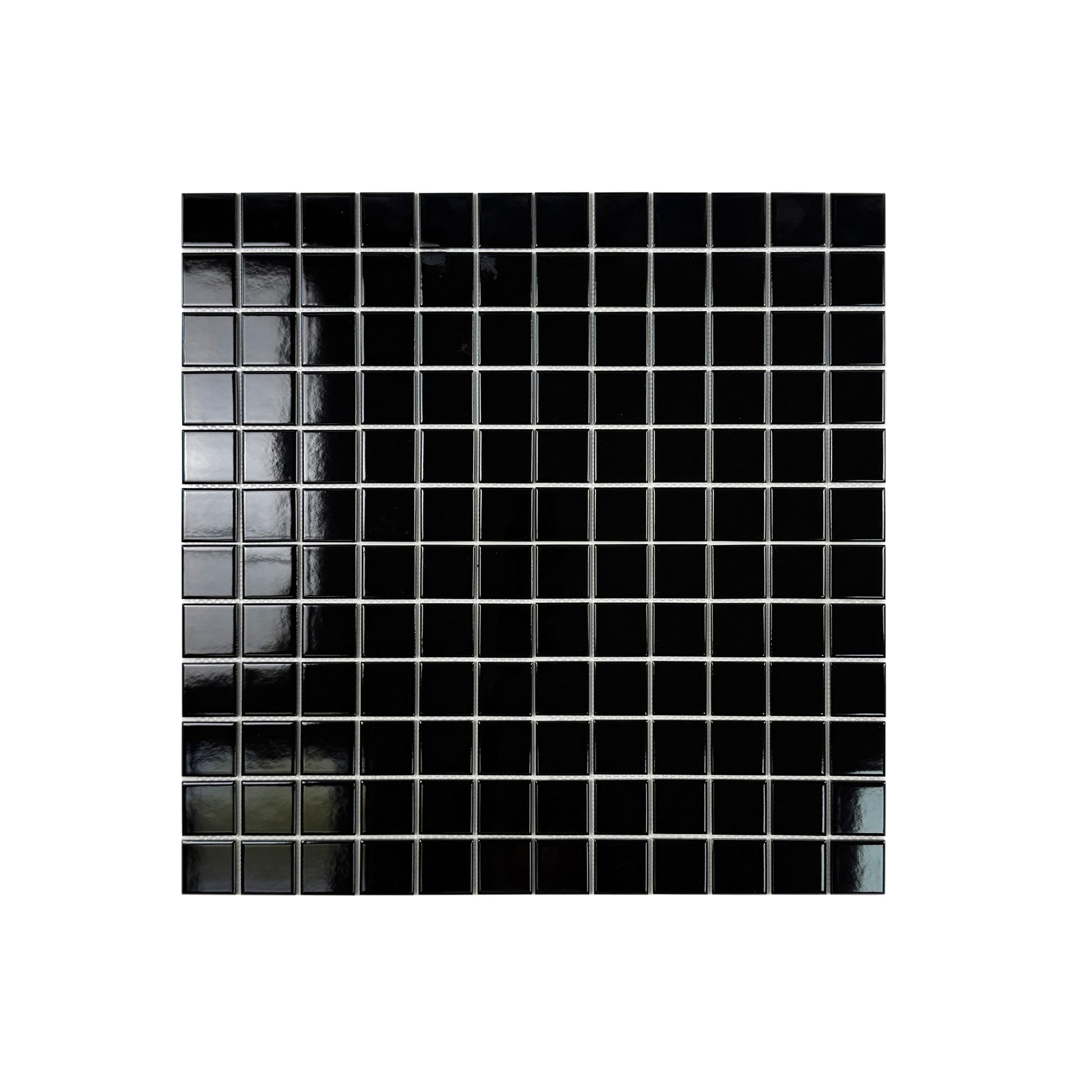 Black square tiles on a white background