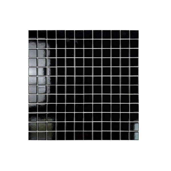 Azure Harmony Black Glossy  Ordinary Glazed Porcelain Mosaic