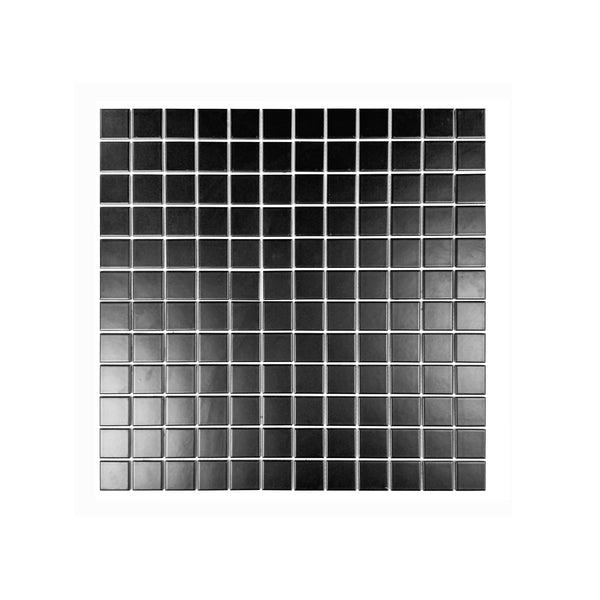 Azure Harmony Black Matte Plain Design Ordinary Glazed Porcelain Mosaic