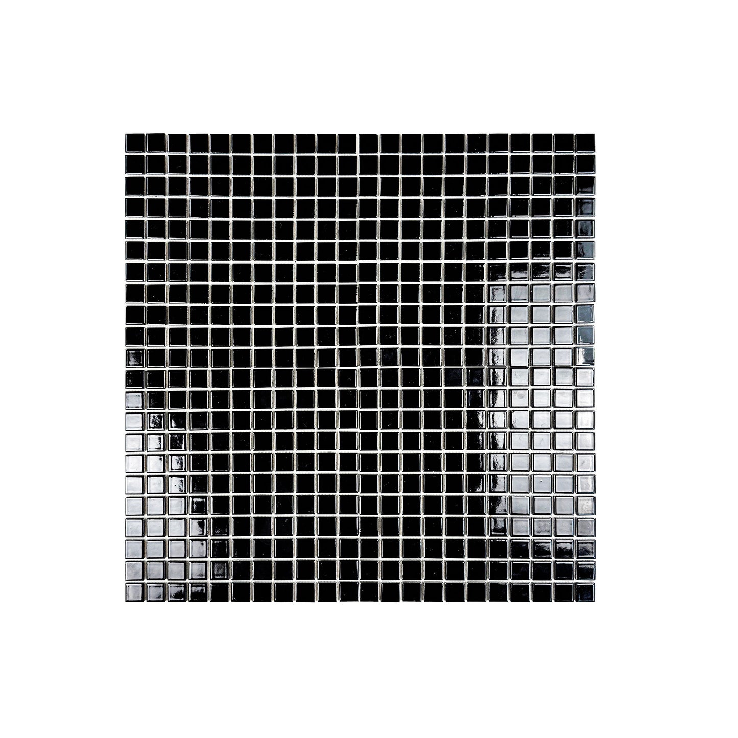 Black  mosaic tile pattern on a white background