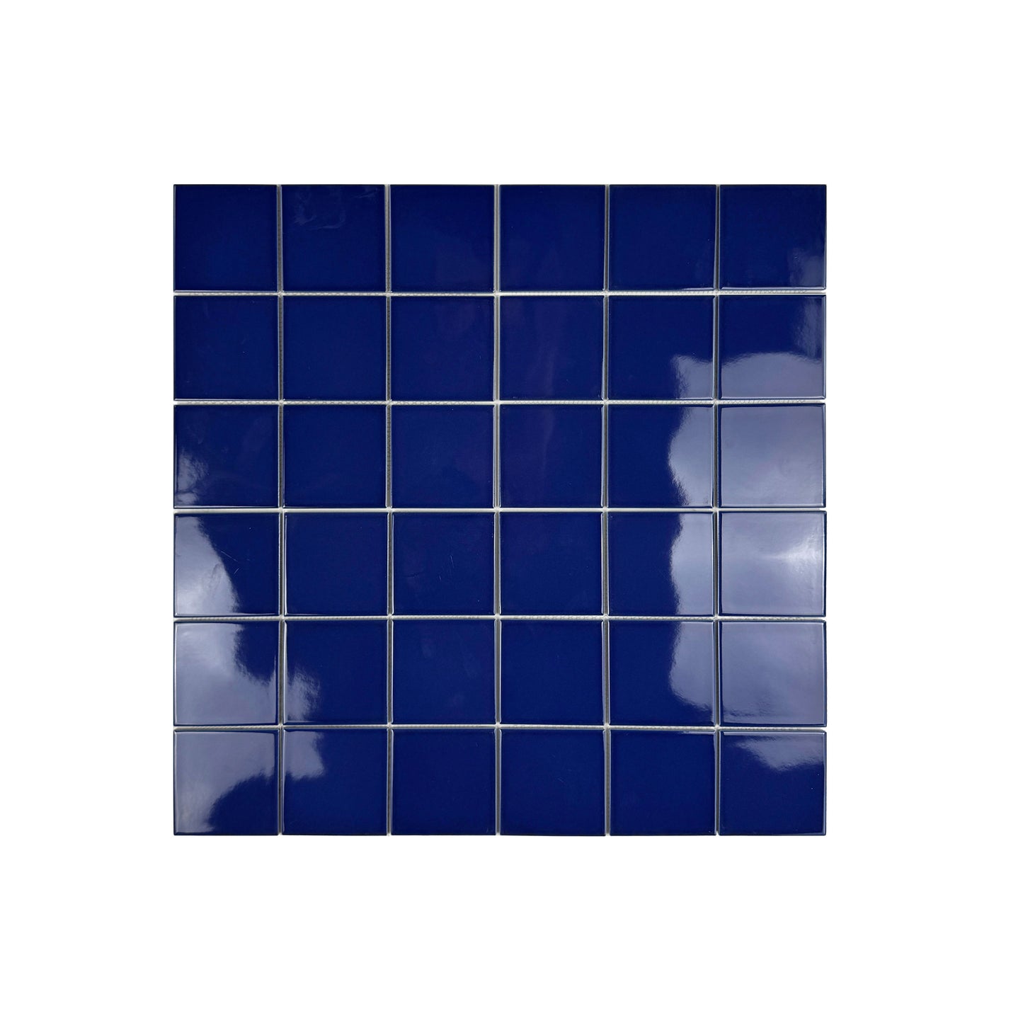 blue porcelain mosaic in a white background
