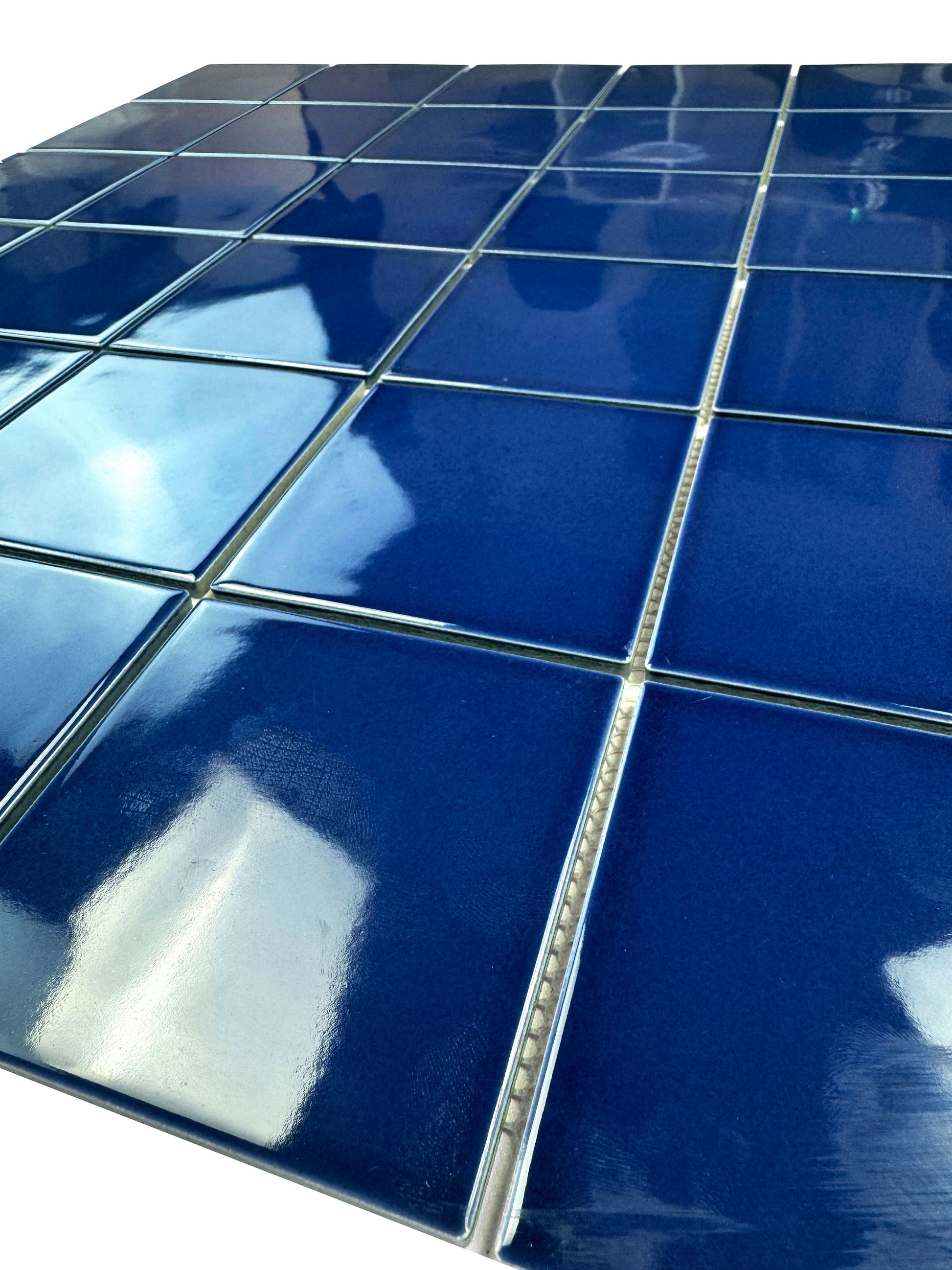 blue mosaic in a white background