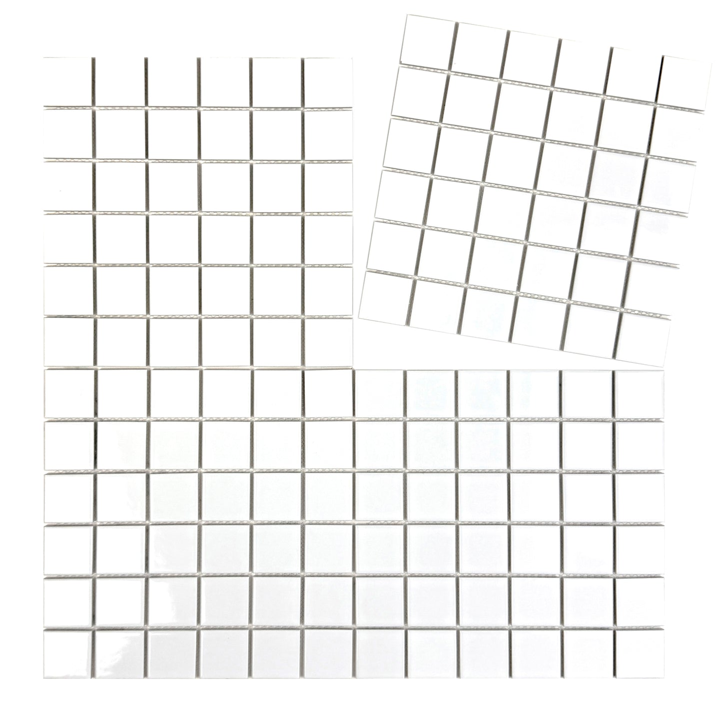 white mosaic  tiles on a white background
