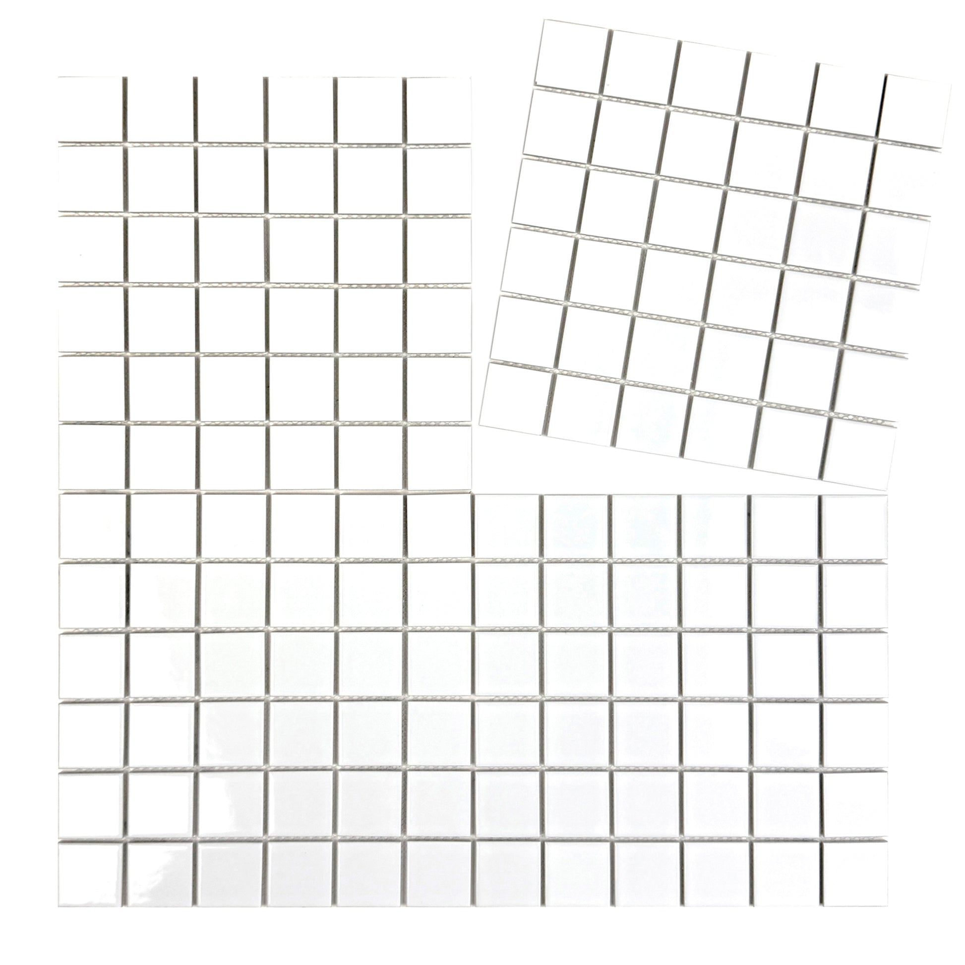 white mosaic  tiles on a white background