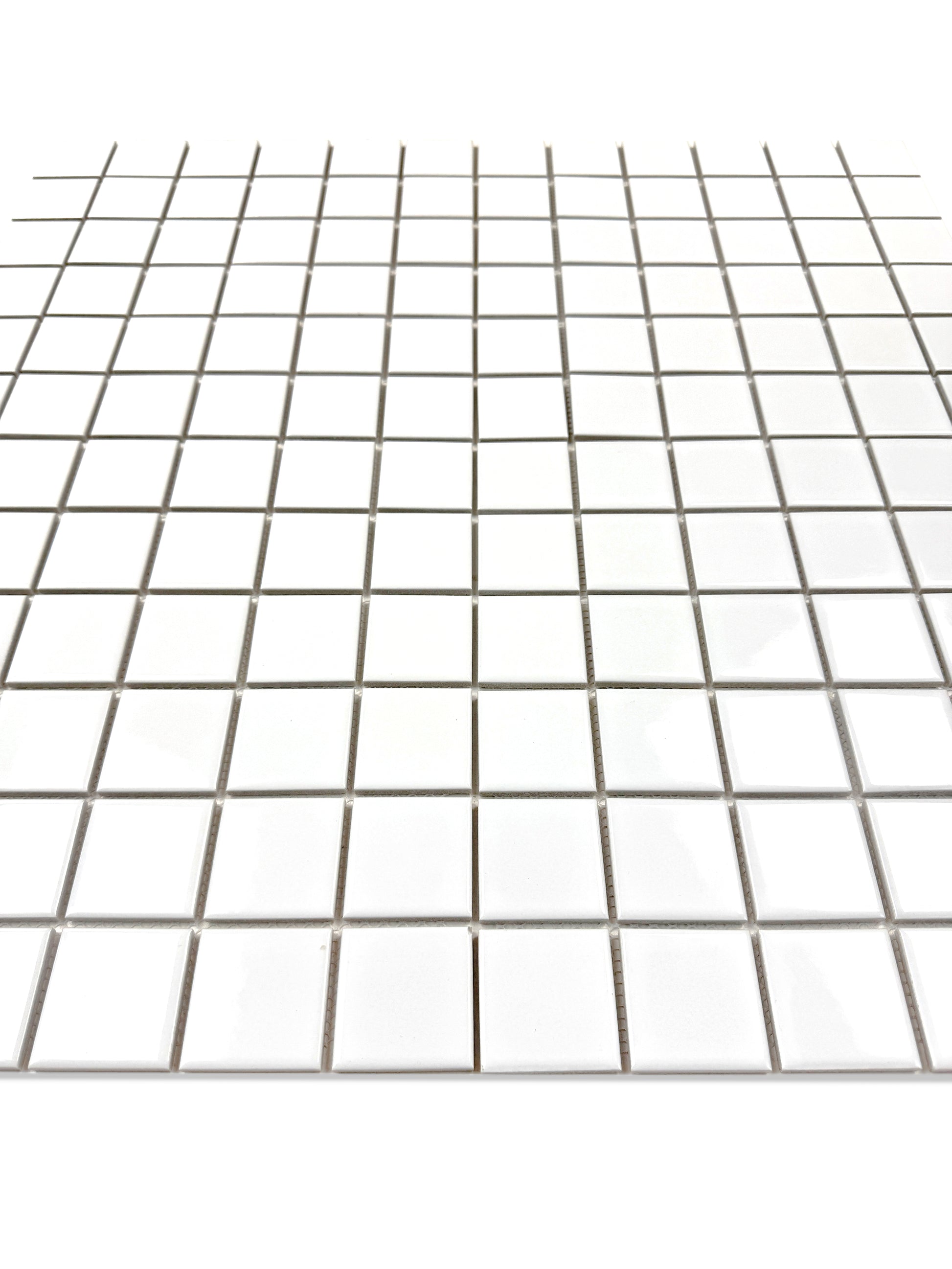 white mosaic tiles on a white background