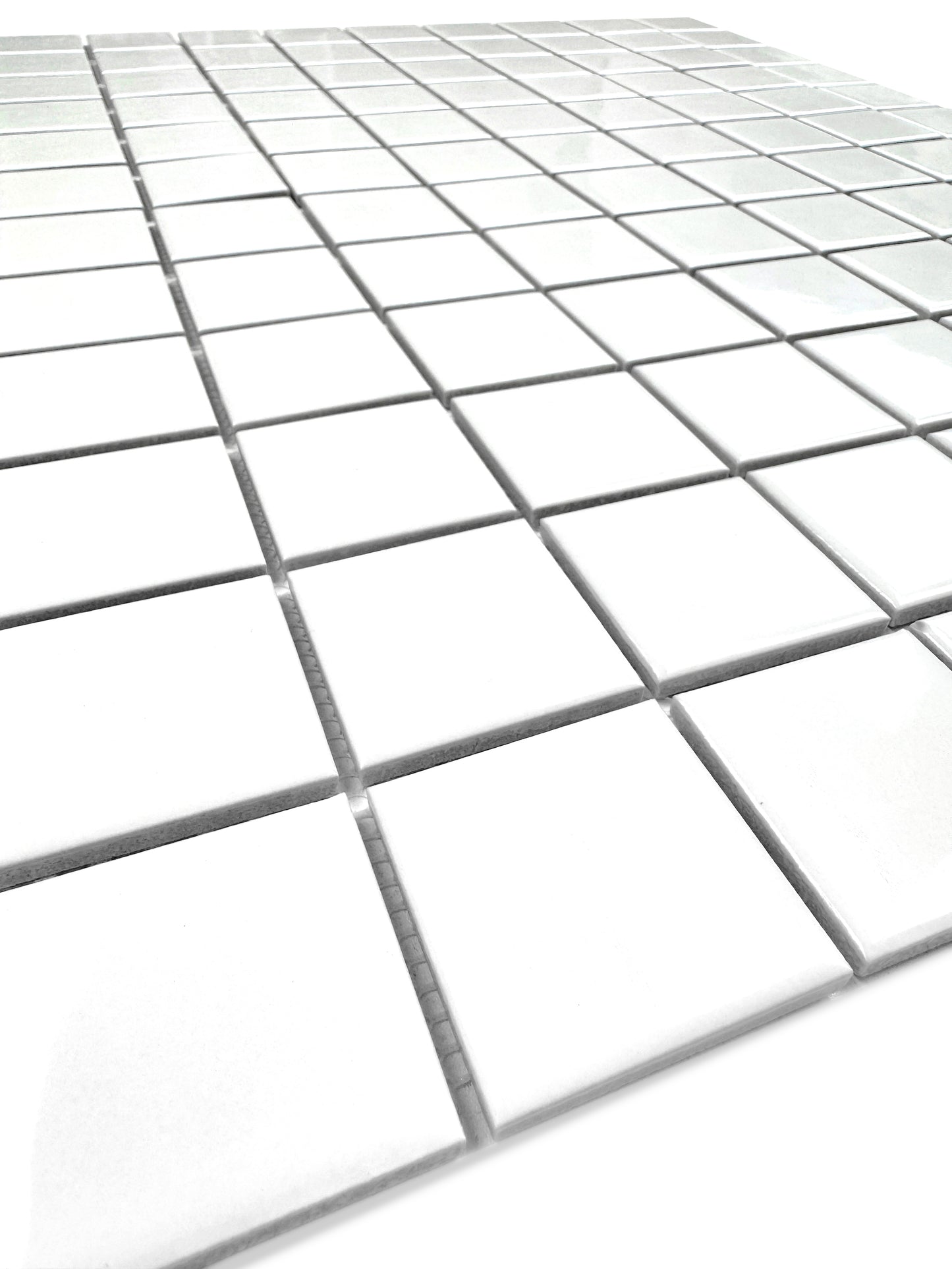 white mosaic tiles on a white background