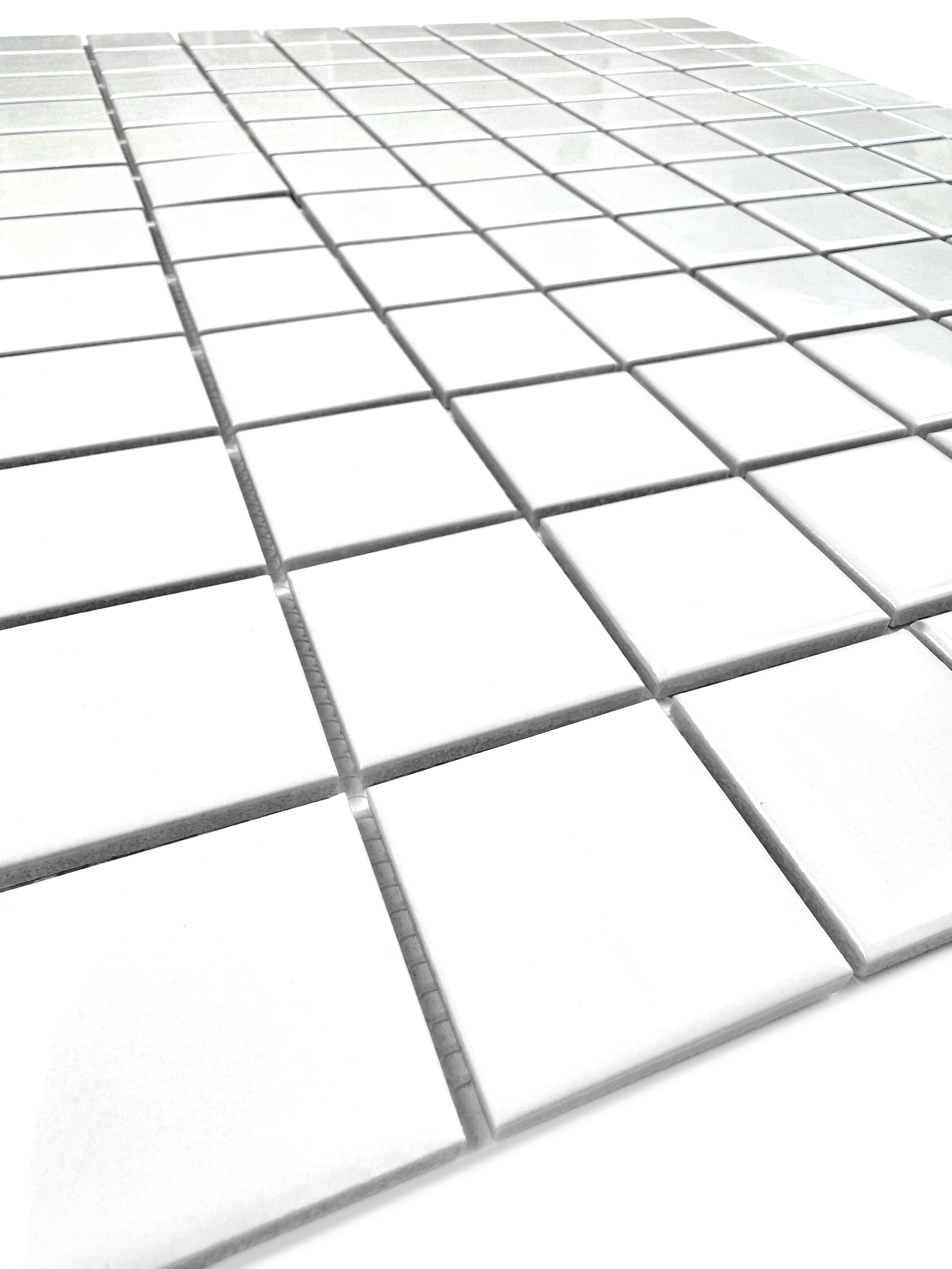 white mosaic tiles on a white background