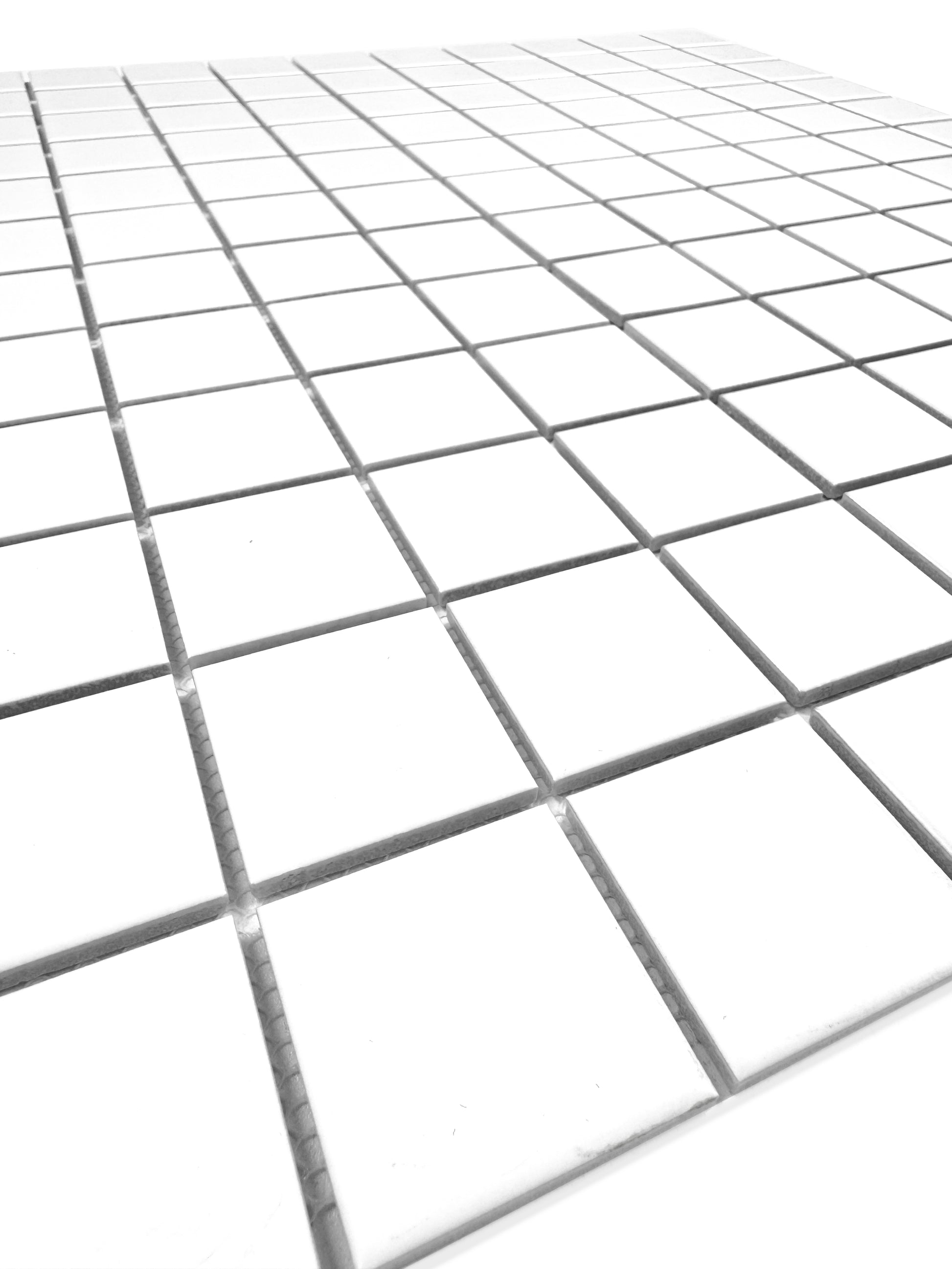 white mosaic tiles on a white background