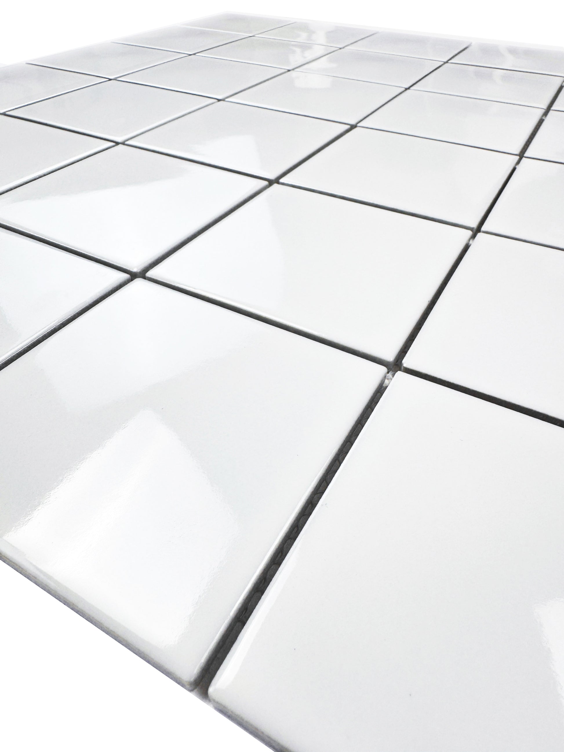 Close-up of white tiles on a flat surface