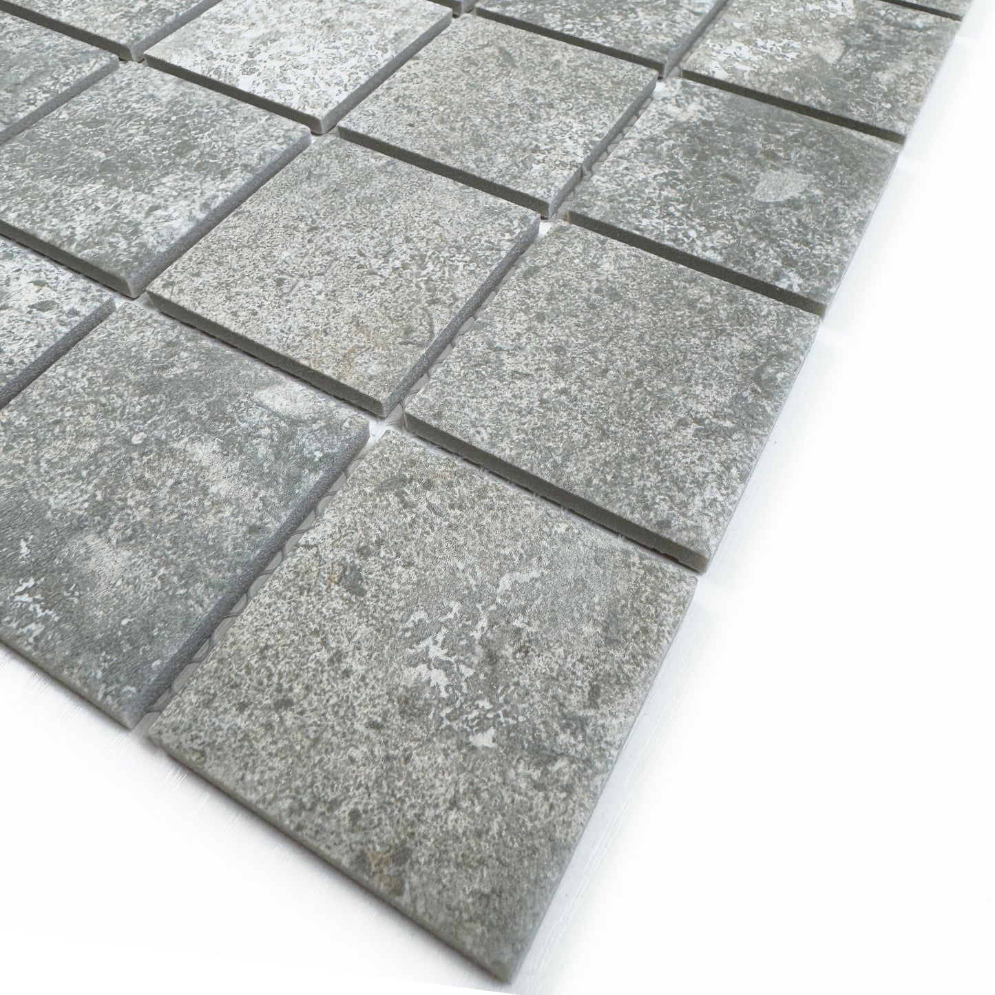 Limestone Porcelain Tile Series Medium Grey Flat Surface Matt Porcelain Mosaic