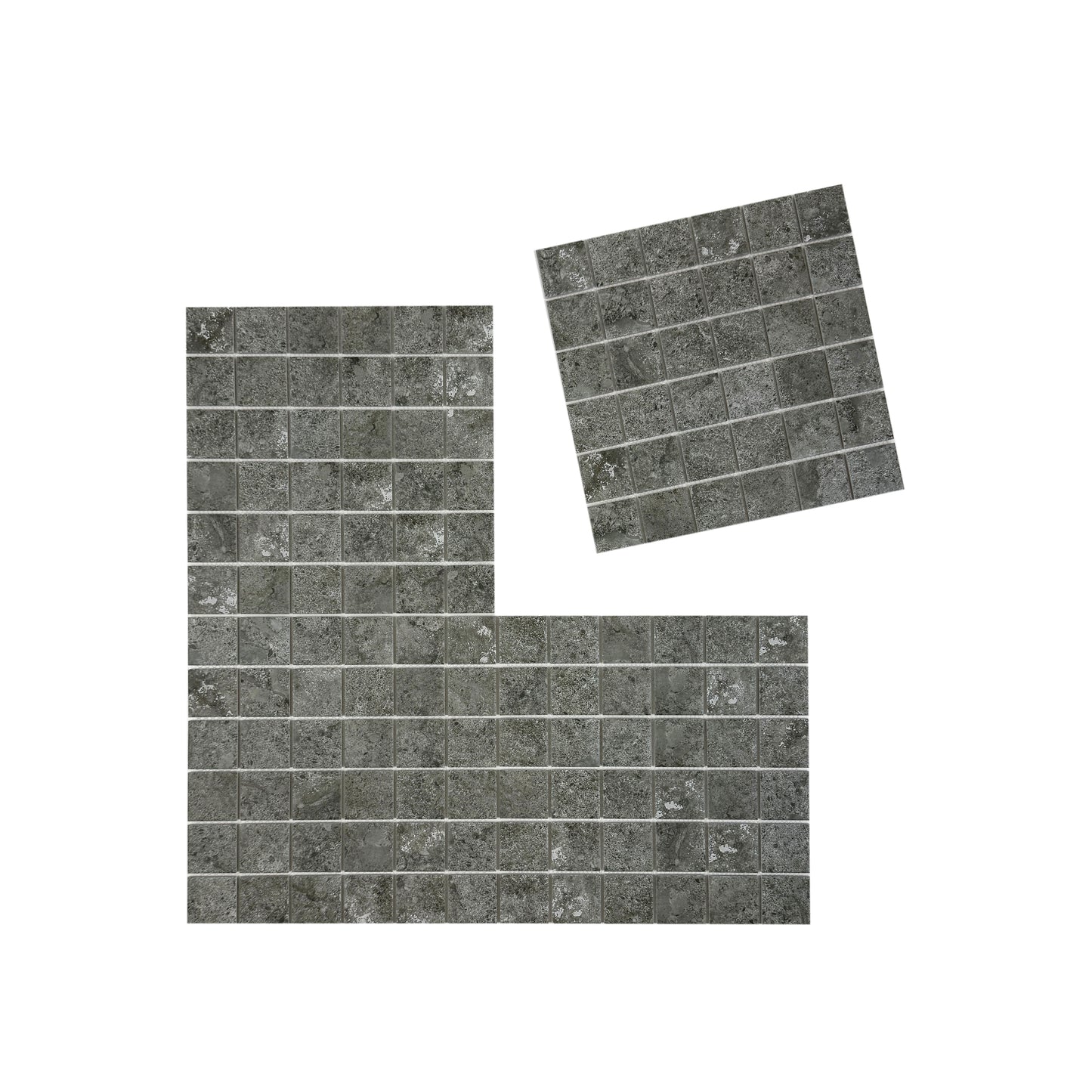 Limestone Porcelain Tile Series Dark Grey Flat Surface Matt Porcelain Mosaic