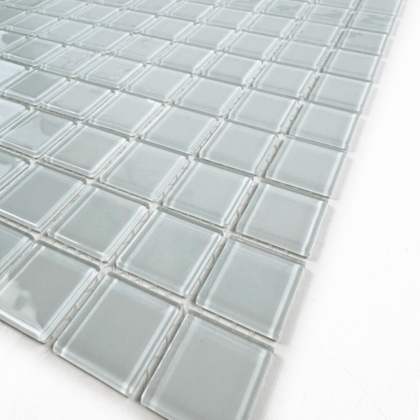 Azure Enchantment Series White Crystal Glass Mosaic