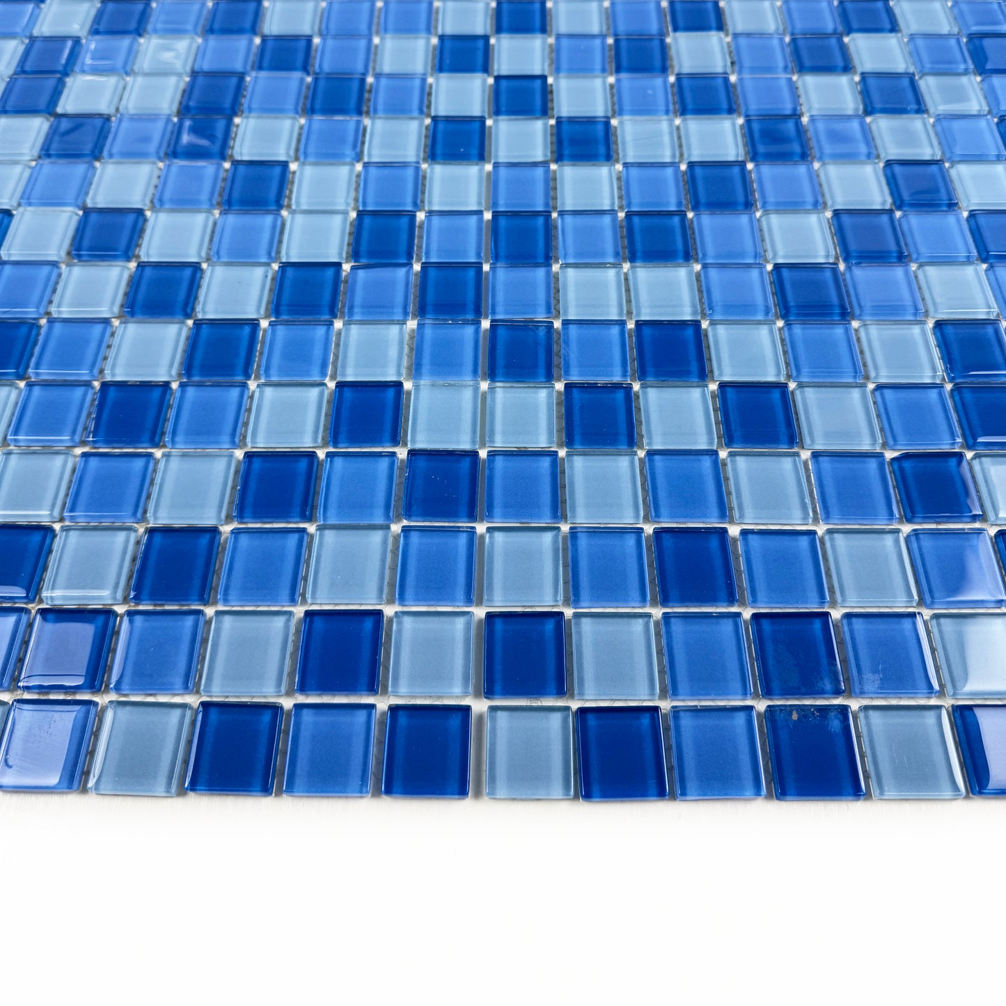 Azure Enchantment Series Sky Blue & French Blue & Cobalt Blue Mixed Crystal Glass Mosaic