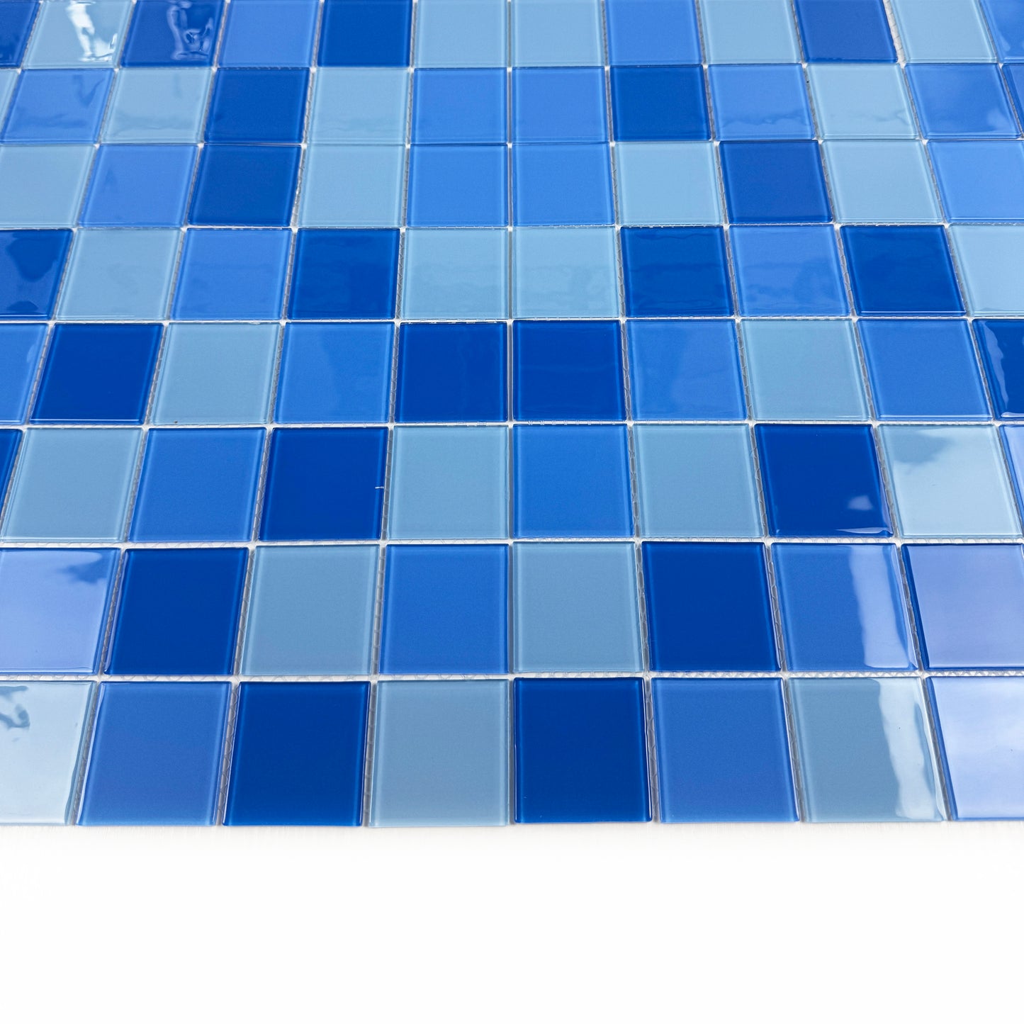 Azure Enchantment Series Sky Blue & French Blue & Light Blue Mixed Crystal Glass Mosaic