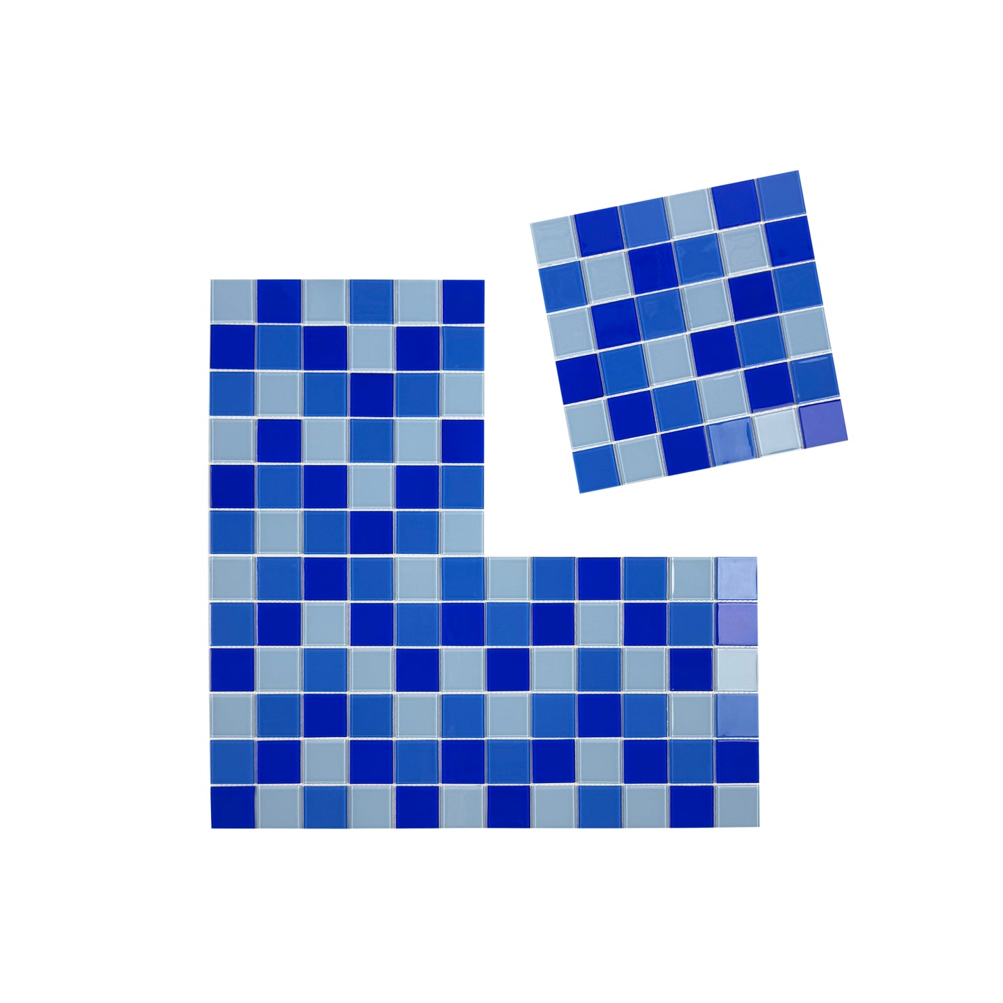 Azure Enchantment Series Sky Blue & Klein Blue & French Blue Mixed Crystal Glass Mosaic