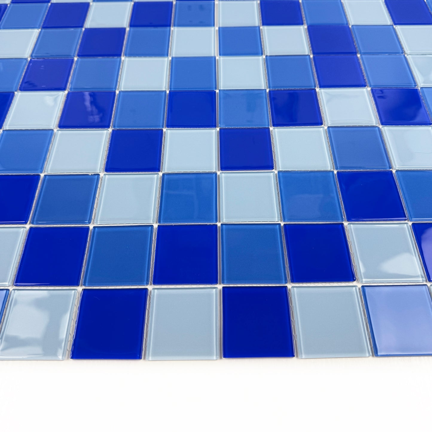 Azure Enchantment Series Sky Blue & Klein Blue & French Blue Mixed Crystal Glass Mosaic