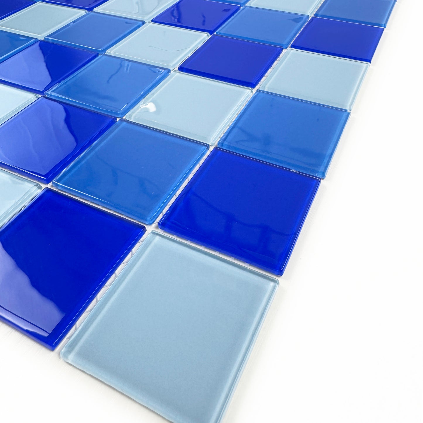 Azure Enchantment Series Sky Blue & Klein Blue & French Blue Mixed Crystal Glass Mosaic