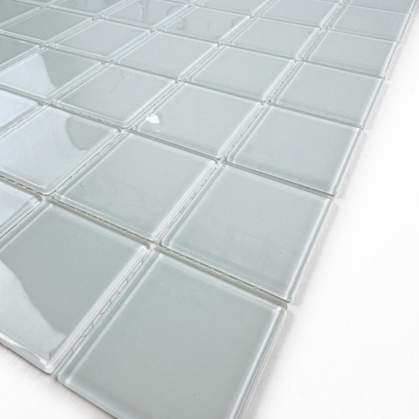 Azure Enchantment Series White Crystal Glass Mosaic