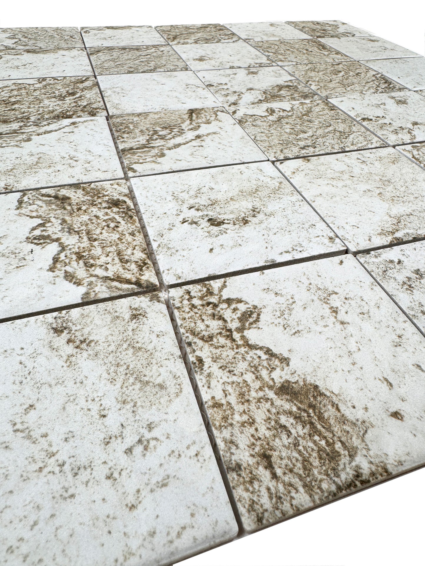 Majestic Naturale Light Off White & Brown & Gray Mixed Stone Pattern Porcelain Mosaic