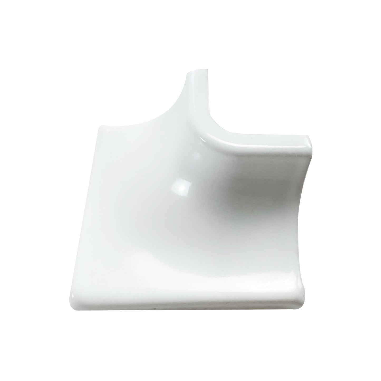Luminous Corners Series  White Plain Big Three-Way External Corner Glazed Porcelain
