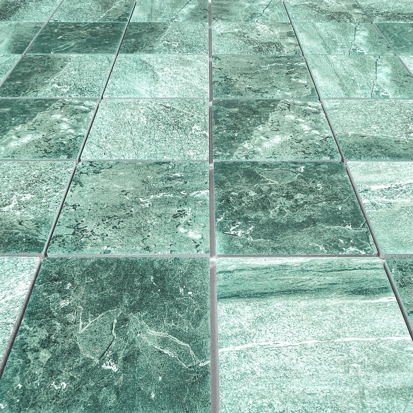Majestic Naturale Series Mint Green & Forest Green Mixed Convex Matte Surface Stone Pattern Porcelain Mosaic
