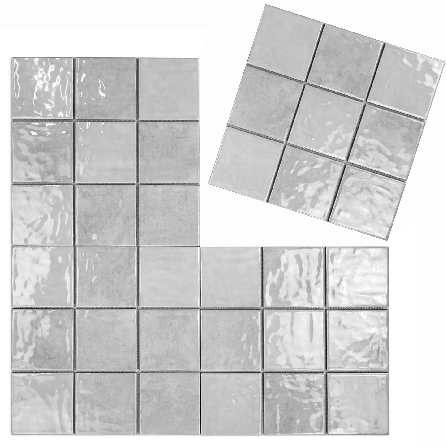 Burano Series Grey White Natural Gradient Porcelain Mosaic