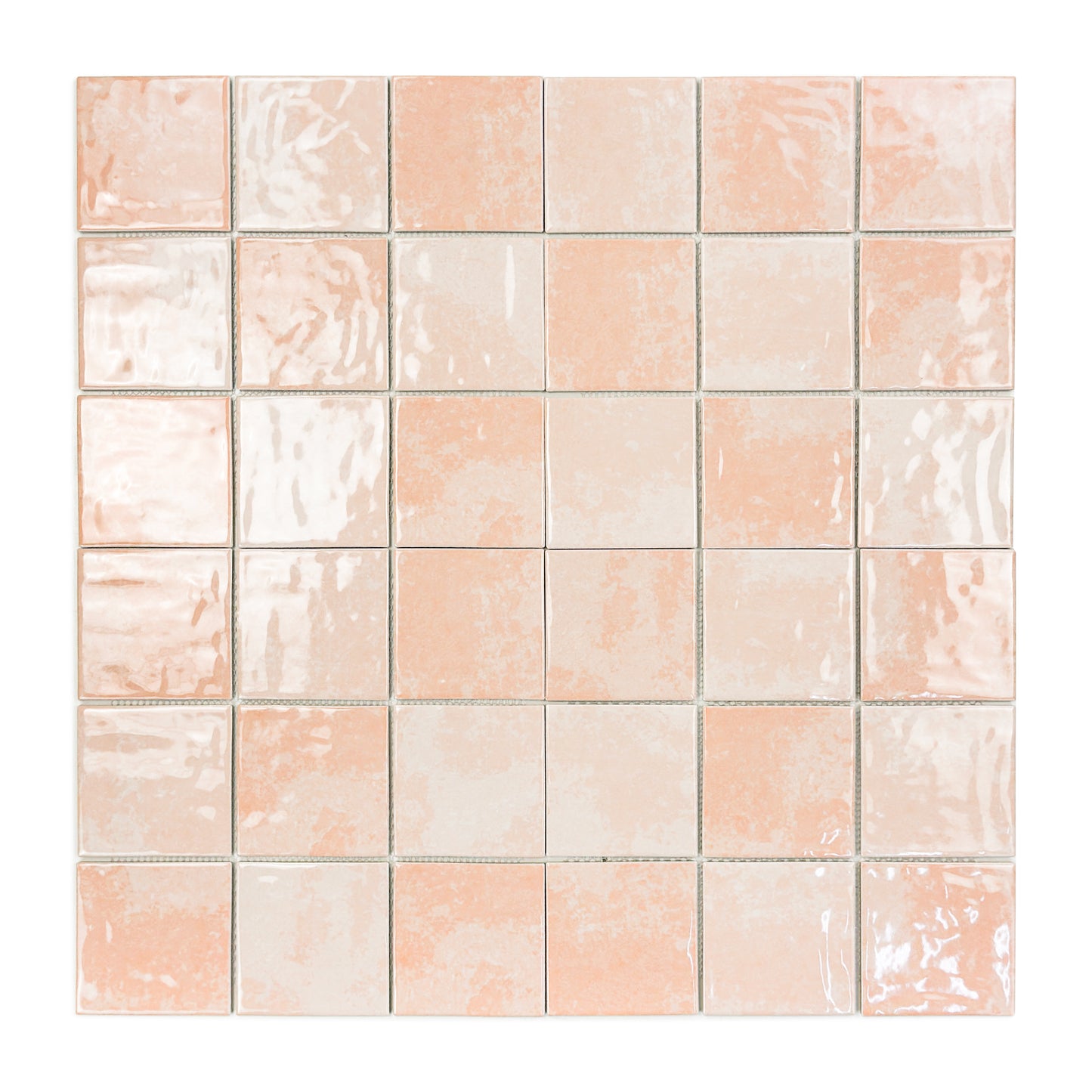 Burano Series Light Beige & Peach Pink Mixed Natural Gradient Porcelain Mosaic
