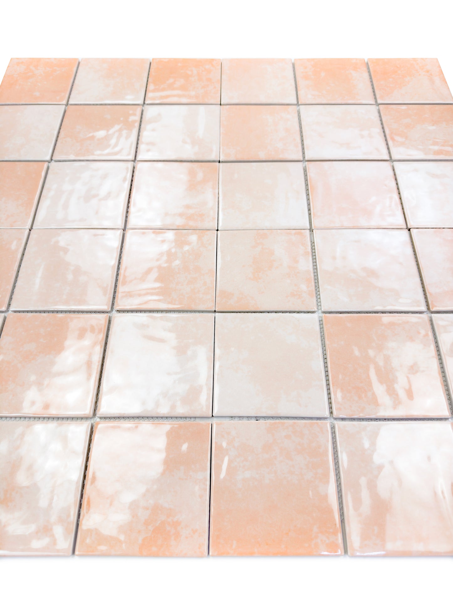Burano Series Light Beige & Peach Pink Mixed Natural Gradient Porcelain Mosaic
