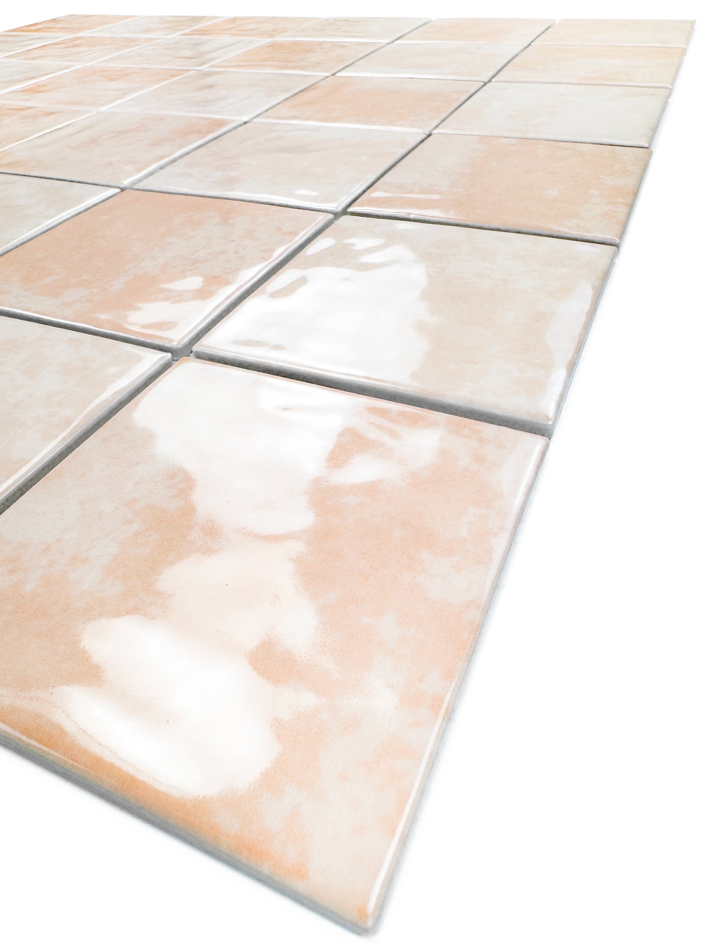 Burano Series Light Beige & Peach Pink Mixed Natural Gradient Porcelain Mosaic