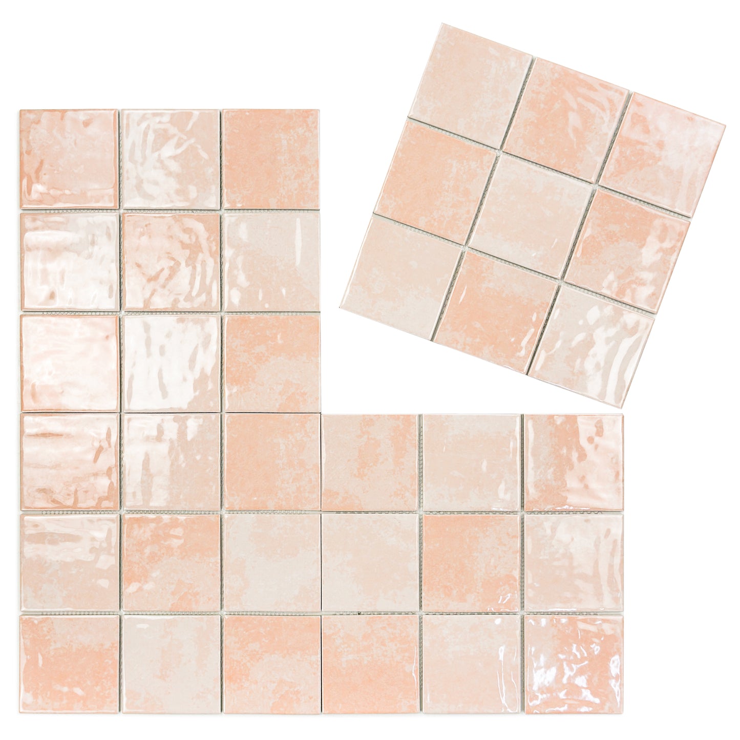 Burano Series Light Beige & Peach Pink Mixed Natural Gradient Porcelain Mosaic